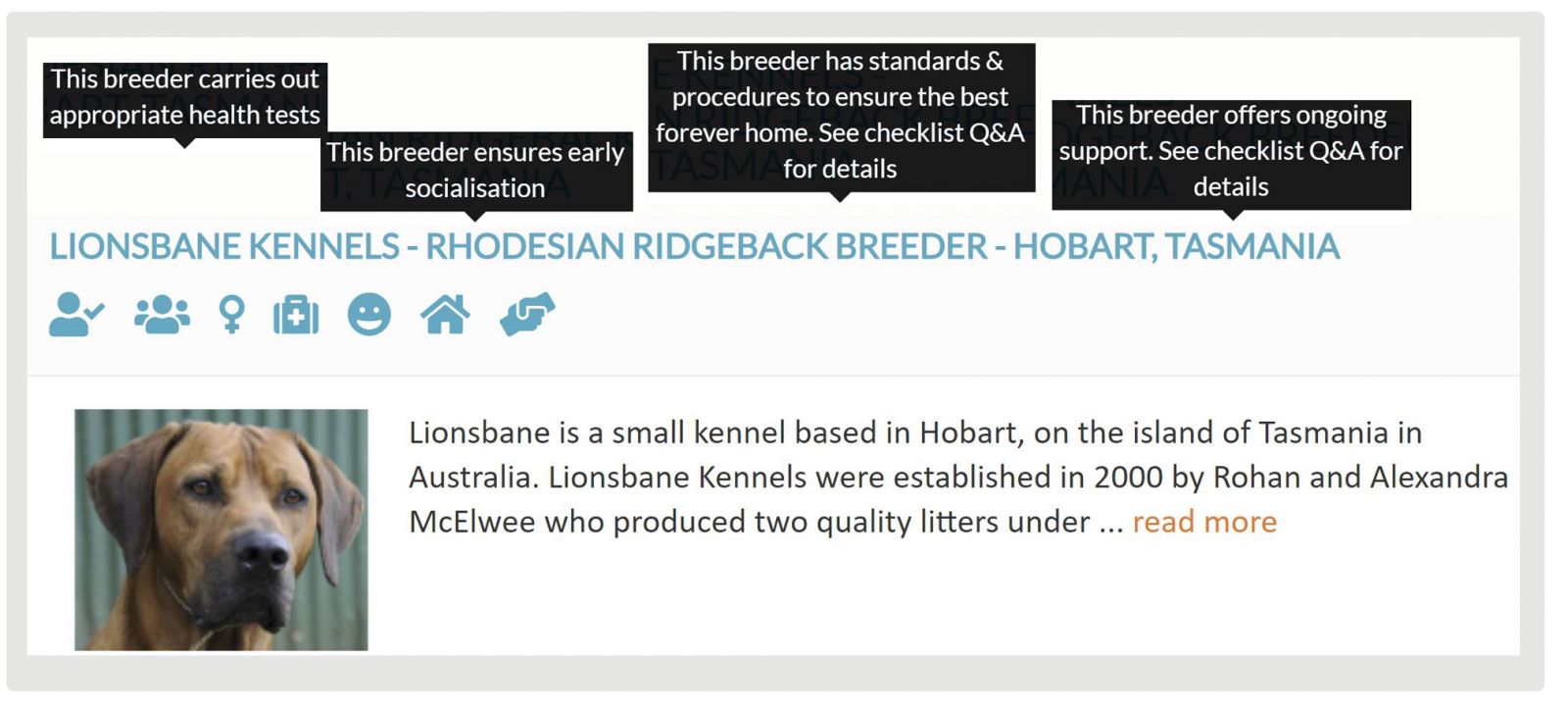 Lionsbane Kennels - Rhodesian Ridgeback Breeder, Checklist Q&A Perfect Pets